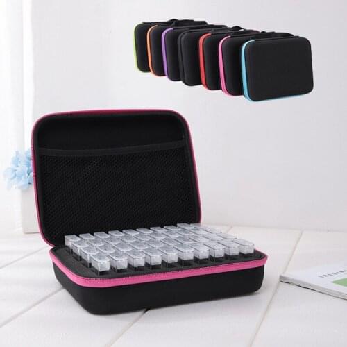 7-Color Portable Storage Bag Containing 40 Bottles, Diamond Painting Accessories Diamond Bottle Storage Tools Nail Jewelry Boxes