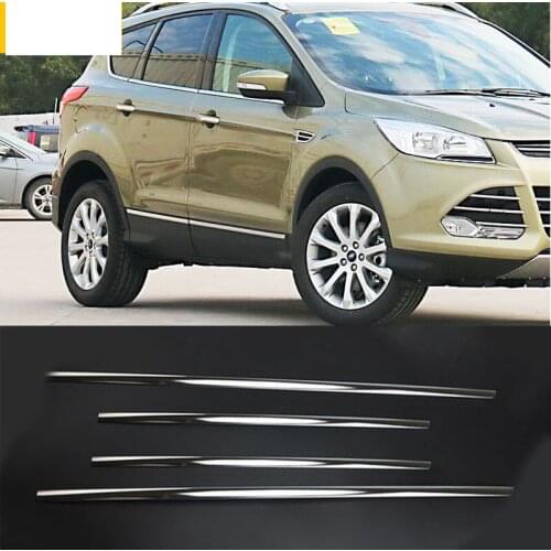 FIT FOR FORD ESCAPE KUGA 2013 2014 2015 2016 2017 CHROME BODY MOLDING DOOR SIDE LINE GARNISH TRIM COVER PROTECTOR GUARD STRIP