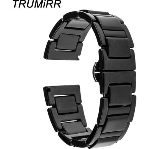 16mm 18mm 20mm Full Ceramic Watch Band for Casio BEM 302 307 501 506 517 EF MTP Butterfly Buckle Wrist Strap Link Bracelet +Tool