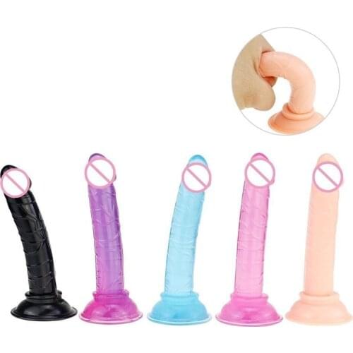 Realistic Dildo Jelly Crystal Dildos with Strong Suction Cup Penis Anal Butt Plug G Spot Clitoris Orgasm Sex Toys for Woman Gay