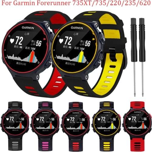 Watch Band For Garmin Forerunner 735XT Band Silicone Bracelet For Forerunner 735/220/230/235/620/630/235 Lite Replacement Strap