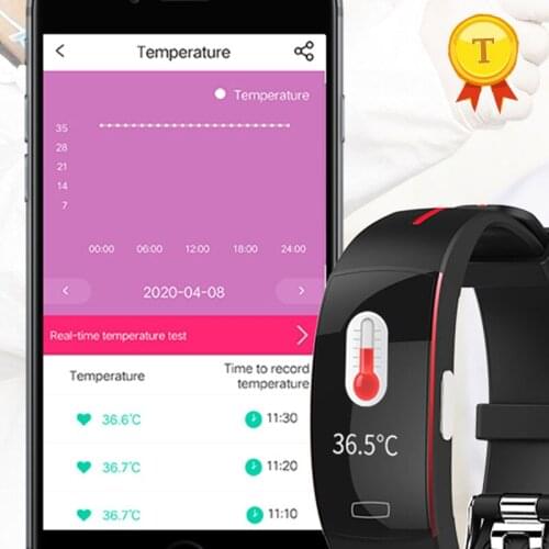 Best selling accurate Temperature Measure Smart Band ECG ppg Blood Pressure Heart Rate Monitor Watch Health watch Men Women