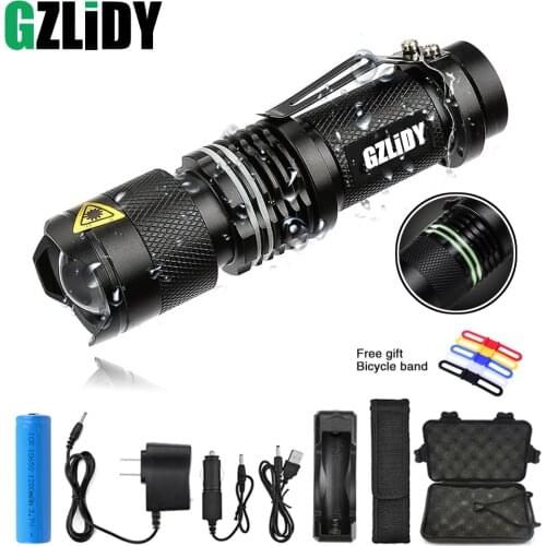 Super Brigh LED Flashlight Zoom L2 Led Lamp Bead Torch 5 Mode Mini Camping Lamp Waterproof Use 18650 Rechargeable Battery