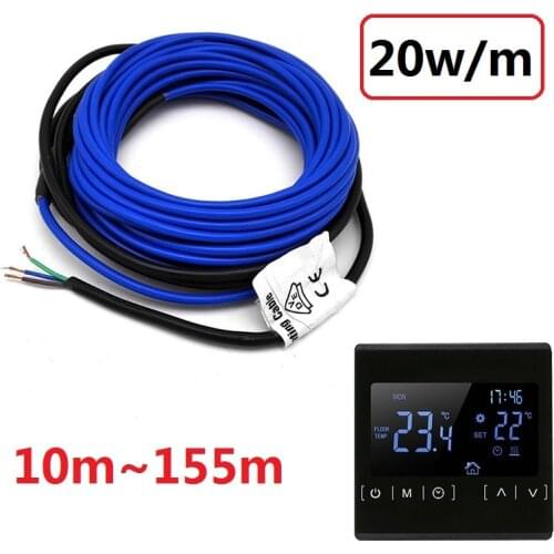 All Sizes 20w/m Infrared Heating Cable 220V Twin-conductor Indoor Outdoor Warm Floor Wires Driveway Garage Snow Melting
