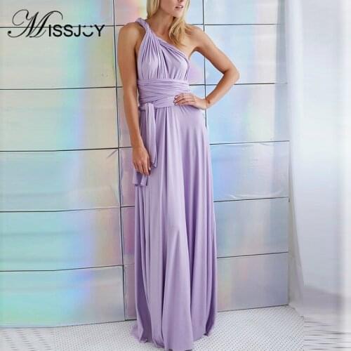 MISSJOY Elegant Women Dresses For Wedding Party Summer 2020 Sexy Ladies Boho Cross Bandage Long Robe Bridesmaids Multiple colors