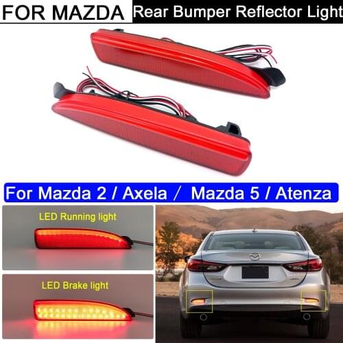 LED Rear Bumper Reflector light for Mazda 6 ATENZA Mazda 2 Mazda 3 Mazda 5 LED Rear Bumper Reflector Tail Brake Stop Light