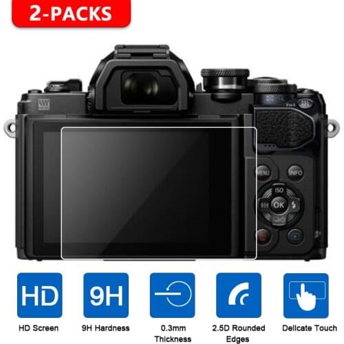 2Pcs Tempered Glass Screen Protector for Olympus E-M1 E-M5 E-M10 Mark II III E-PL9 E-PL8 E-PL7 E-P5 E-PL10 PEN-F TG-5 TG-4 TG-6