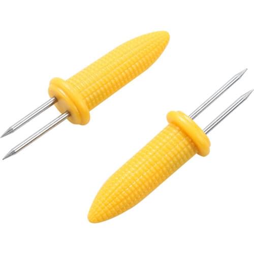 20pcs 12pcs 8pcs Fork Corn Skewer Stainless Steel Corn Holders Corn On The Cob Skewers Fruit Forks Outdoor Barbecue Tool