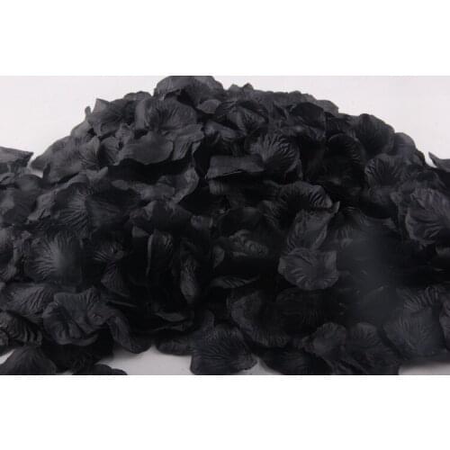 2000pcs/Lot Black Silk Rose Petals Artificial Flower For Wedding Table Decorations Event Party Supplies Petals