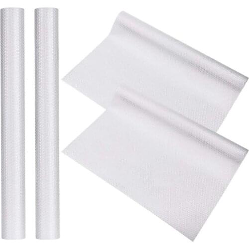 4 Rolls Fridge Mats Non-Slip Waterproof Shelf Liner DIY EVA Cupboard Cabinet Shelf Refrigerator Pad 45X150cm