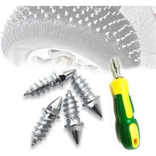 50pcs/lot Stud Screw 27mm Anti-Slip Screw Stud Wheel Tyre Snow Tire Spikes Trim + Install Sleeve Tool for Auto Car SUV ATV