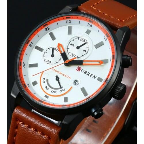 CURREN Men Watch Luxury Brand Fashion Male Wristwatch 30M Waterproof Sport Watch Casual Genuine Leather Quartz Business Watches