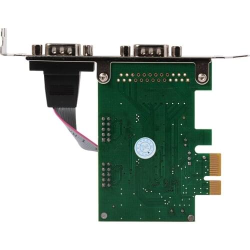 Dual Ports 9-Pin Serial RS232 DB9 PCI-E Card Com AC332