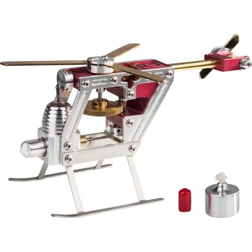 ENJOMOR Metal Stirling Helicopter Engine Model Kits γ-Shape Hot-Air Stirling Engine STEAM Science Education Assembly Toys Gift
