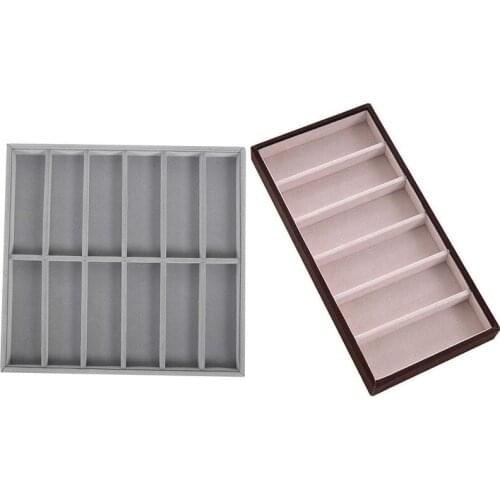 Collector Eyeglass Box Sunglasses Storage Box 12 Grid Gray with 6 Eyeglasses Display Case