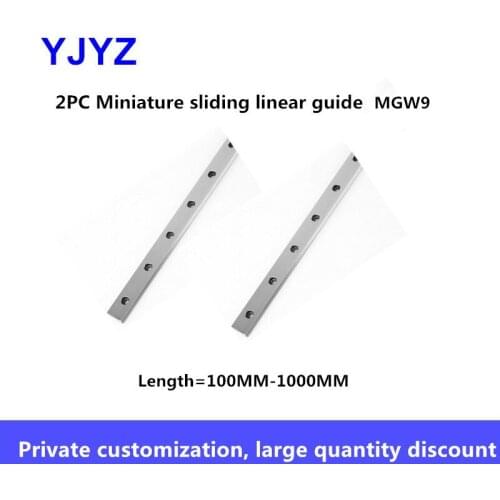 Cnc parts MGW9 optional length: 100 150 200 250 300-1000mm MGW linear rail slide 2pc MGW9 linear guide