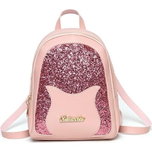 Girls Small Backpack 2020 Fashion Shining Sequin Shoulder Bag Women Multi-Function Mini Back Pack for Teenage Girls Kids