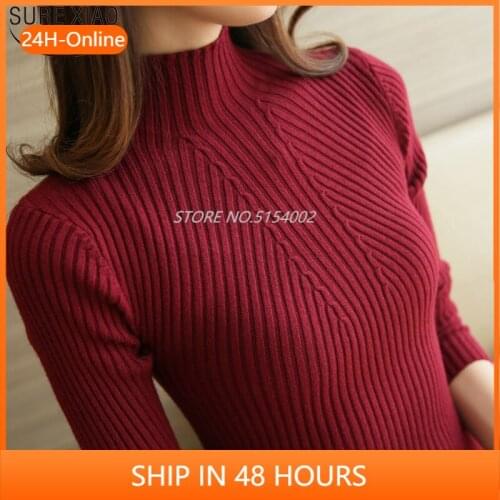 Fashion Solid White and Black Tops Sweaters 2021 Winter Long Sleeve Turtleneck Pullovers Womens Sweaters Femme Clothing