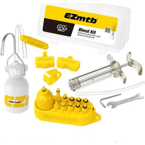 Ezmtb bleed kit bicycle brake tools MTB Bike Mineral Oil Fluid Set Metal Adapter