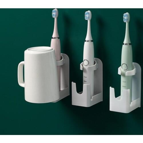 Toothpaste Holders Base Hangable Water Cup Wall Mounted Electric Toothbrush Holder & Toothpaste Holder Bathroom Organizer U2
