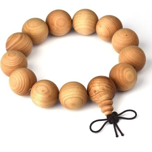 Natural Thuja Prayer Beads Bracelet Elastic Women & men Buddha Bracelet Buddhist Prayer beads 15/18/20 MM
