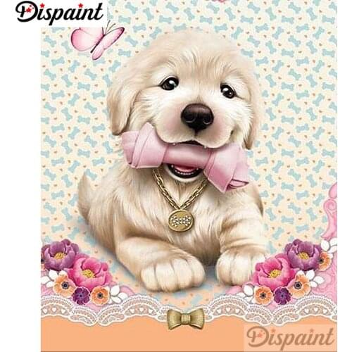 Dispaint Full Square/Round Drill 5D DIY Diamond Painting "Animal dog" Embroidery Cross Stitch 3D Home Decor A12831