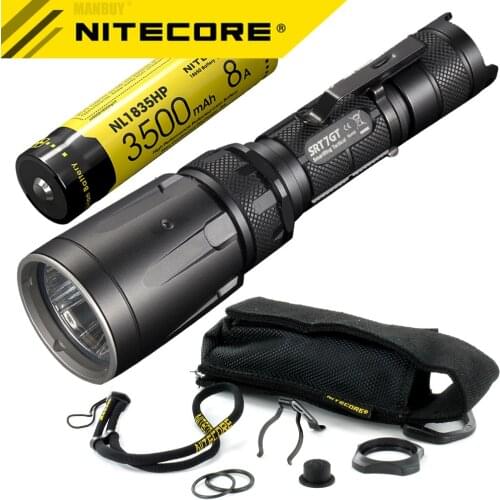 NITECORE 5 Color RGB+UV Light SRT7GT + Rechargeable Battery CREE XP-L HI V3 1000LM Smart Ring Waterproof Flashlight Rescue Torch