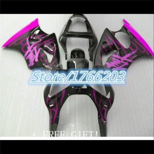 Motorcycle fairings for kawasaki ninja zx 636 2000 2001 2002 ZX6R 636 01 00 02 purple flame black fairing body