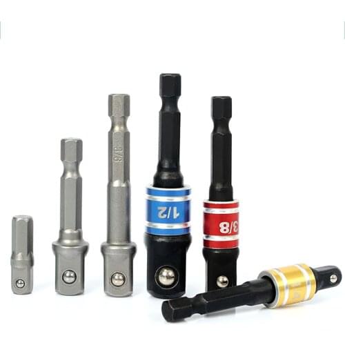 Socket Adapter 1/4"(6.35mm) Hex Handle Connecting Rod 1/2" 3/8" 1/4" Interface Drill Bits Extension For Impact Driver