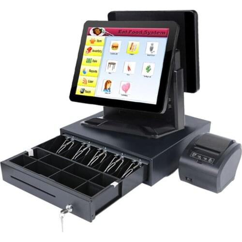 POS System Dual Screen POS Machine Cash Register For Restaurant Cashier Windows EPOS