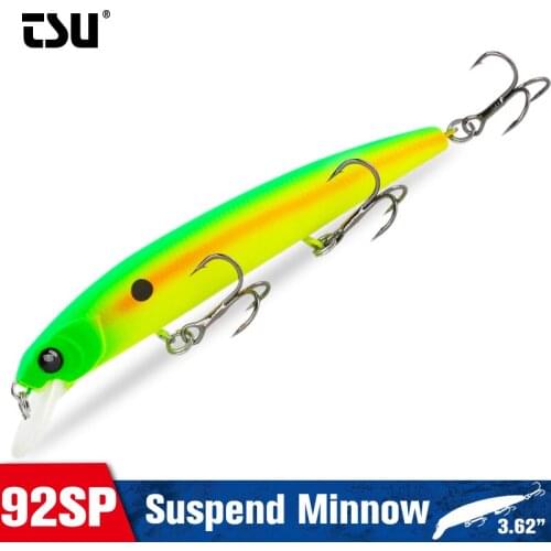 TSURINOYA DW78 92SP Suspend Wobblers Pike Floating Minnow Lures 92mm 9g Longcasting Fishing Hard Plastic Artificial Bait Tackle