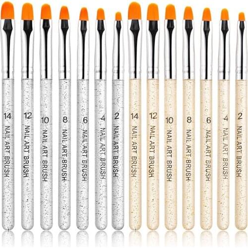 Professional Manicure Gel Brush Pen Transparent Acrylic Nail Art Painting Drawing Brush Phototherapy Tools