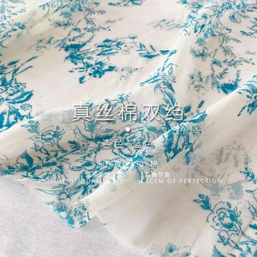 Silk / cotton crepe de Chine light and semi transparent off white silk / cotton blended silk shirt / scarves