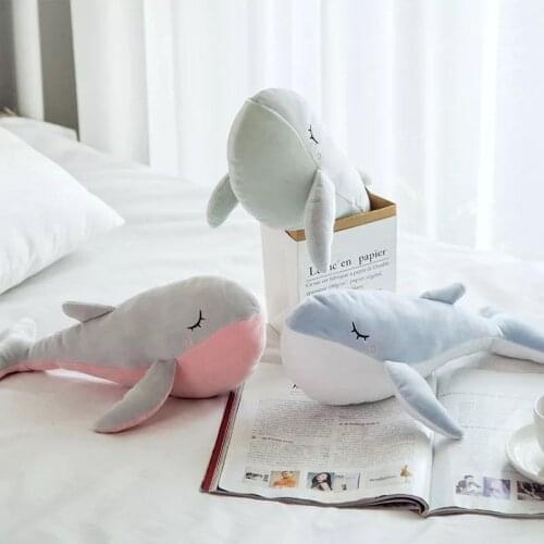 Nordic Whale Cushion Decorative Blue Whale Pillow Kids Boy Room Decor Cushion Soft Toy Whale Cushion For Nursery Boy Room Decor