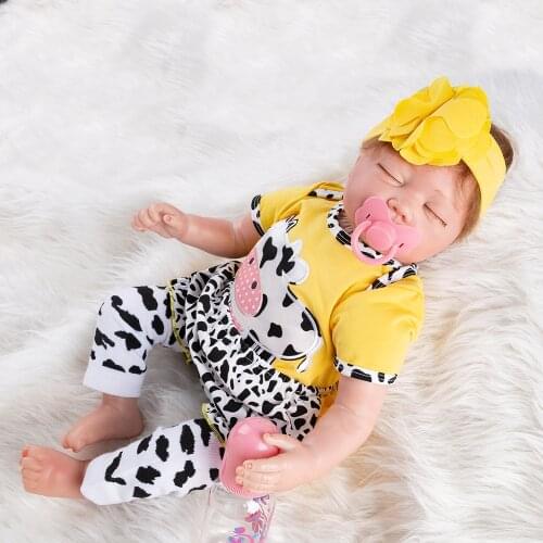 Sleeping Dolls Cow 55cm Silicone Reborn Newborn Baby Doll Reborn Christmas Gifts Toys For Girls Realistic Soft