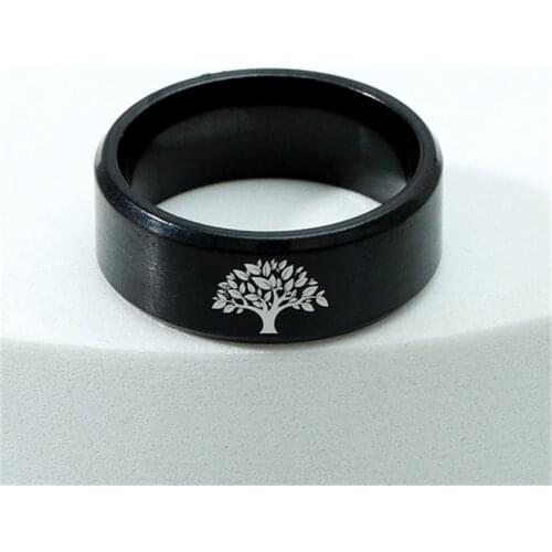 MOREDEAR 8mm Titanium Ring For Men And Women Design Tree Ring