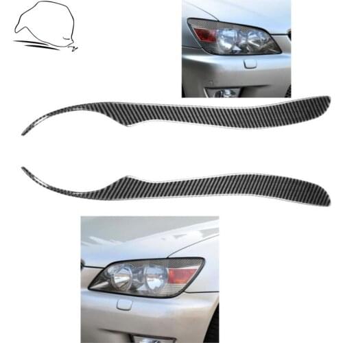 For Lexus IS200 1998-2005 Carbon Front Headlight Eyebrows Eye Lids Protection Cover Headlamp Refit Sticker Tuning Car Accessori
