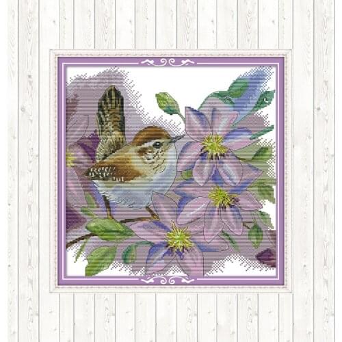 Branch Bird Cross Stitch Kits Needlepoint DIY Embroidery Needlework Sets Home Decor Counted Dmc 14ct 11CT Cross Stitch Canvas