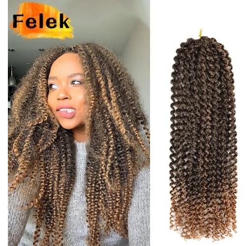 Crochet Hair Passion Twist Water Wave Synthetic Braiding Hair Extensions Afro Kinky Ombre Brown Crochet Braid For Black Women