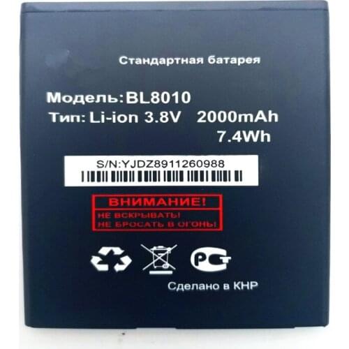 High Quality Replacemant 3.7V 2000mAh BL8010 Battery for Fly FS501 Nimbus 3 BL8010 mobile phone with phone stander