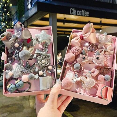 10/18PCS/Set Cartoon Barrettes Bow knot Hair Clips Floral Headband Stars Ornament Kids Cute Hairpins Fashion Hair Accessories