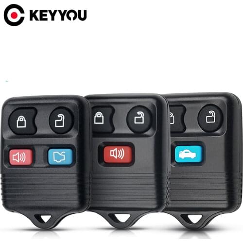 KEYYOU 3/4 Buttons Fob Remote Case Replacement Car Key Shell For Ford Focus Complete Escape Mustang Explorer Lincoln Town Sport