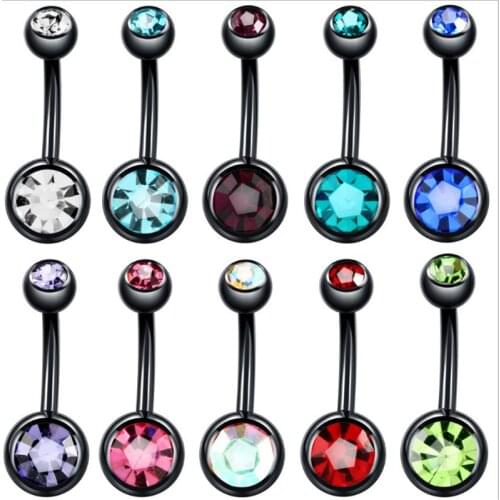 New Style Surgical Steel Dangle Navel Rings White Crystal Navel Bars Women Fashion Belly Button Ring Body Piercing Jewelry