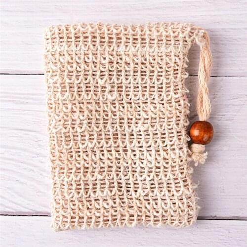 1 PC Natural Exfoliating Soap Bags Handmade Sisal Soap Bags Natural mesh Soap Saver Pouch Holder Bath Soap Holder bathroom New