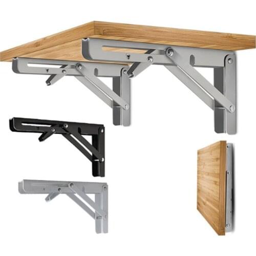 2pcs Decorative wall mounted shelf Triangle Folding stainless steel Foldable