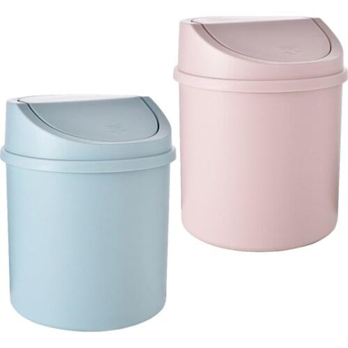 2pcs Mini Trash Bins Useful Desktop Garbage Storage Cans Adorable Litter Cans