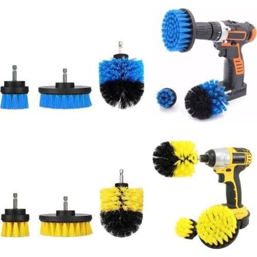 3pcs Electric Drill Brush Grout Power Scrubber Cleaning Brush Top Bathroom Surface Tub Cleaner Tool Washing Kit 3