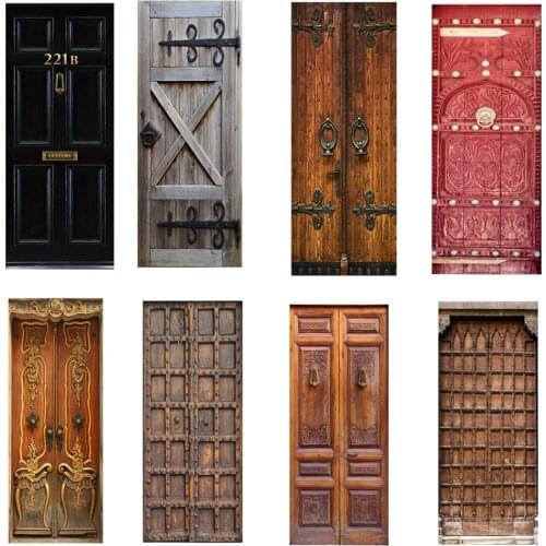 Living Room DIY 3D Mural Home Decor Wallpaper Removable Poster Waterproof Door Stickers Retro Wood Self-adhesive PVC Decals