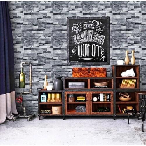 3D Retro thickened PVC wall stickers self-adhesive brick pattern background wall decor wall industrial style wallpaper