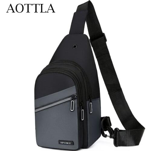 AOTTLA 2021 Brand Messenger Bag Oxford Cloth Men Chest Bag High Quality Cheap Casual Crossbody Bags Fashion Mens Shoulder Bag